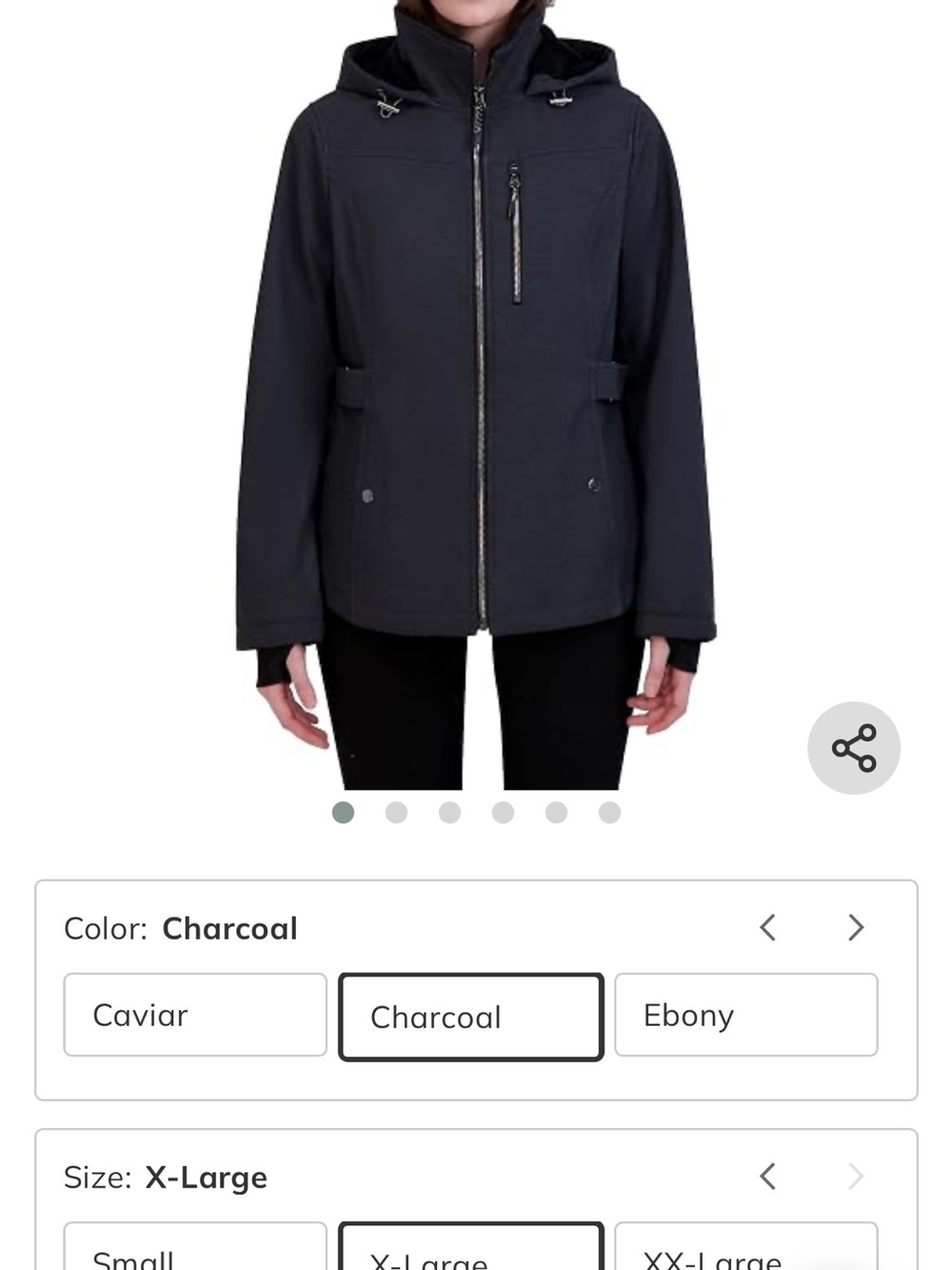 HFX Women's Charcoal Hooded Utility Jacket